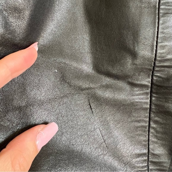 Vintage Black Leather Skirt - Picture 5 of 7